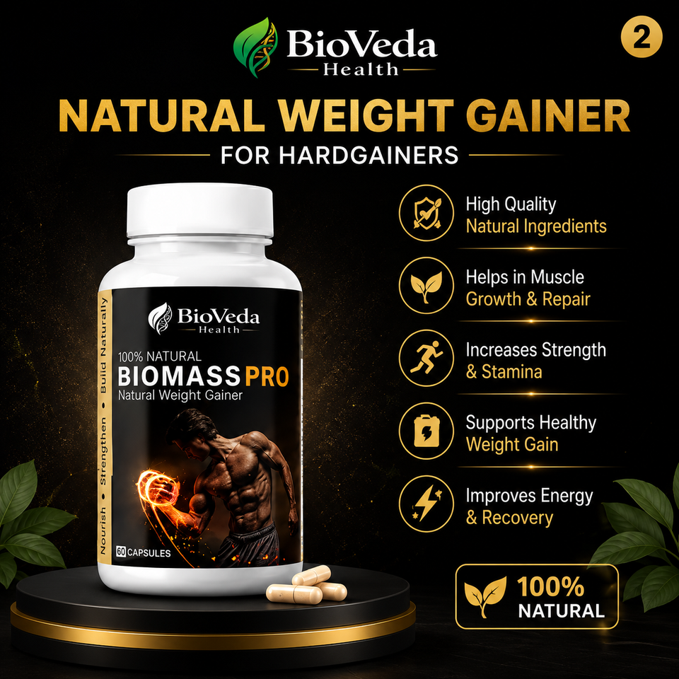 Biomass Pro – Natural Weight Gainer Capsules for Muscle Mass, Strength & Healthy Weight Gain