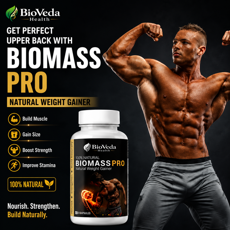 Biomass Pro – Natural Weight Gainer Capsules for Muscle Mass, Strength & Healthy Weight Gain