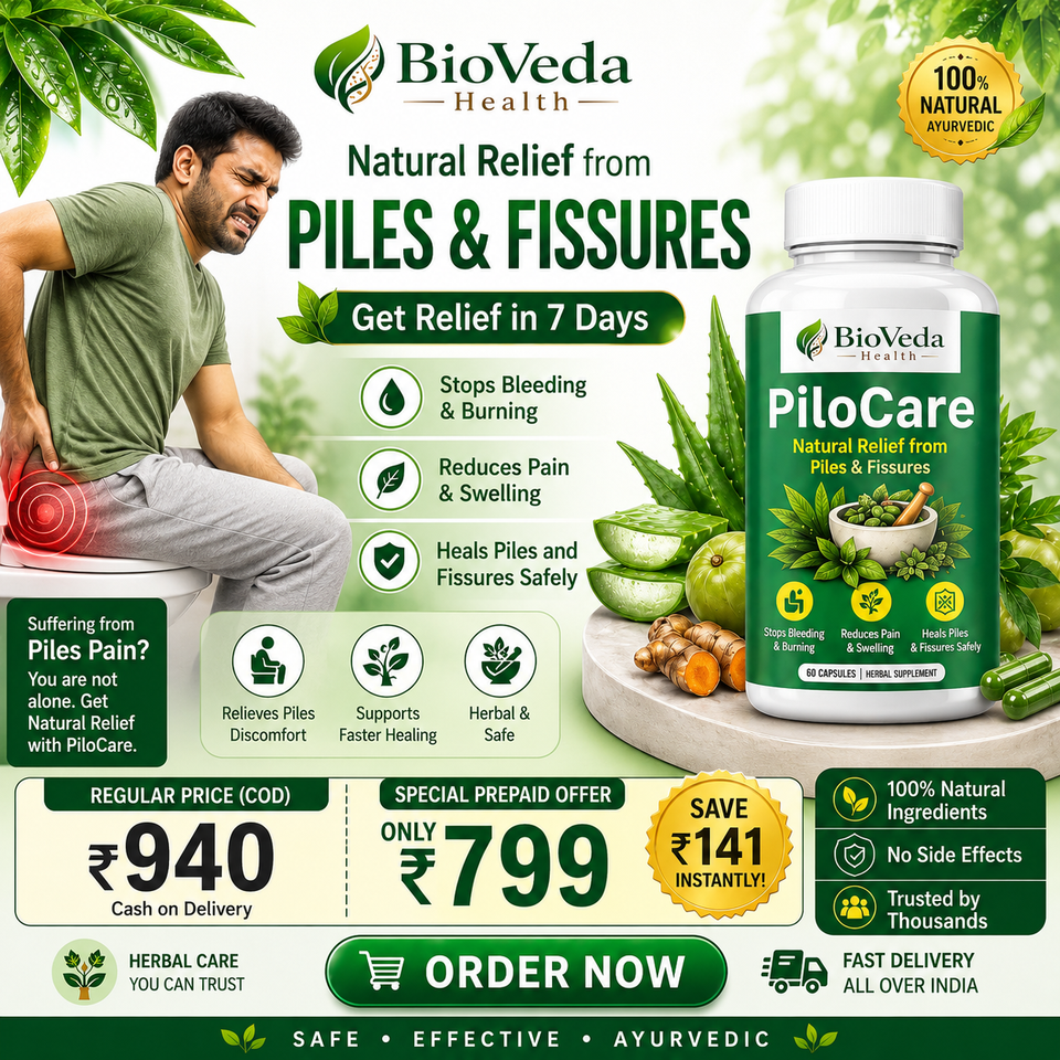 Pilo Care Natural Capsules for Piles & Fissures | Natural Relief from Pain, Bleeding & Swelling