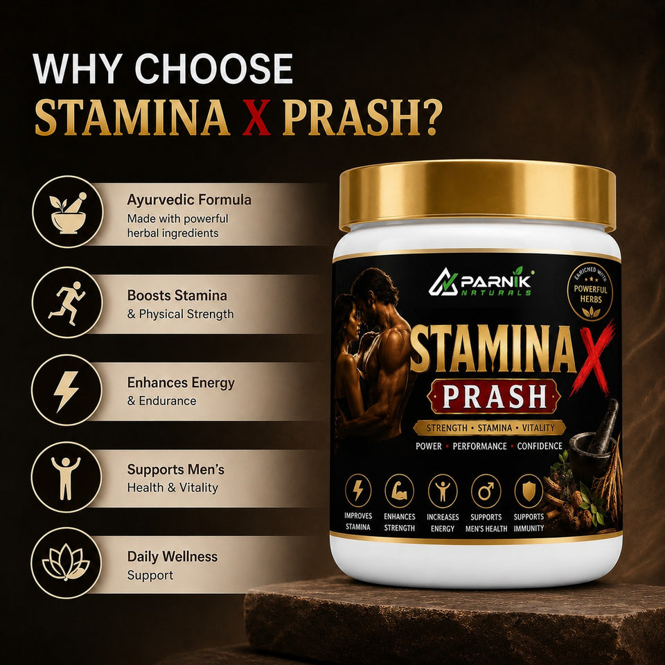 Parnik Naturals Stamina X Prash 500g | Ayurvedic Herbal Stamina, Strength & Vitality Supplement for Men | Energy, Endurance & Men's Wellness Formula