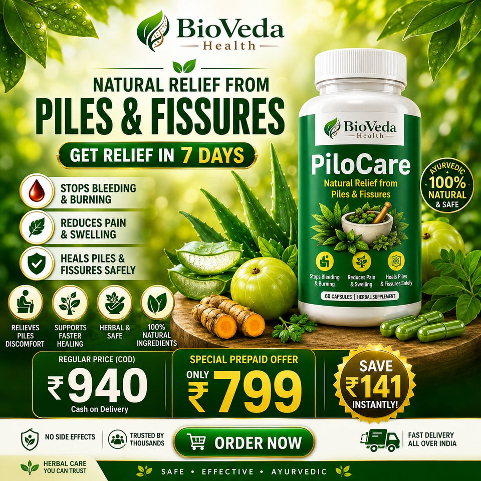 Pilo Care Natural Capsules for Piles & Fissures | Natural Relief from Pain, Bleeding & Swelling