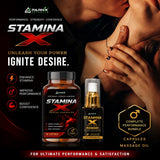Parnik Naturals Stamina X Wellness Combo for Men – Ayurvedic Capsules & Massage Oil for Energy, Confidence & Vitality Support