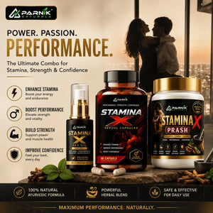 Parnik Naturals Stamina X Ultimate Performance Kit | Herbal Prash 500g+ 30 Capsules + 30ml Massage Oil | Men's Strength, Stamina, Energy & Confidence Support